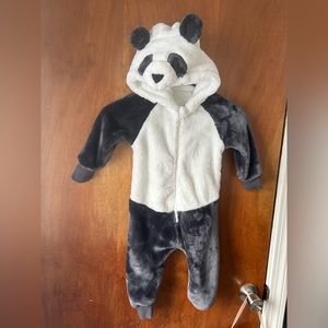 Infant/Toddler Plush Panda Hooded Onesie Costume Size 12-18 months